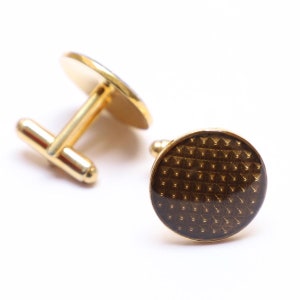92.5 Silver  Cufflinks, Engraved Wedding or Birthday Gift, Brown Enamel With Sterling Silver Cufflinks, Wedding Gift, Gift For Mens.