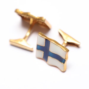 Personalized Enamel Cufflinks, The National Flag Finland Cuff Links Chinese Flag, Red Color Enamel Sterling Silver Cufflinks, Wedding Gift.