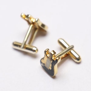 valentine&#39;s day Cufflink, Handmade Men&#39;s Electric Guitar Cufflinks, Ready to Gift to Dad on Father&#39;s Day, Groomsmen Wedding Cufflinks.