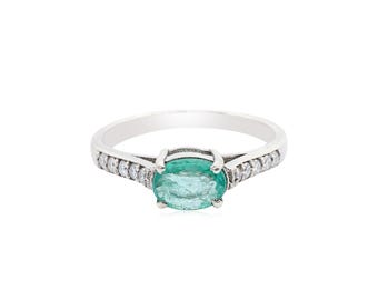 Natuurlijke smaragdzilveren ring | Handgemaakte sterlingband | Elegante cadeau-sieraden