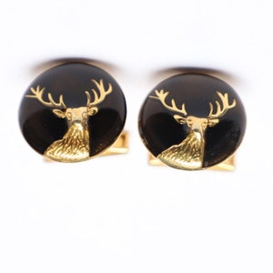 92.5 Silver  Cufflink, Deer Cufflinks Enamel Cufflinks, Silver Jewelry Wedding Cufflinks, Winter Christmas Cufflink, Gift For Husband