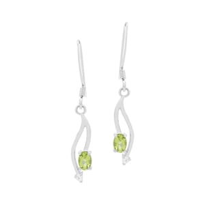 Elegant Peridot Sterling Silver Dangle Earrings: Handmade Gemstone Jewelry