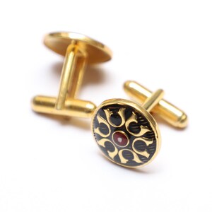 Sterling Silver Cufflinks: Floral Enamel Wedding Accessories