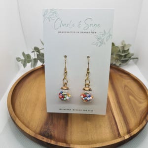 Crystal Ball Hook Earrings - Gumball