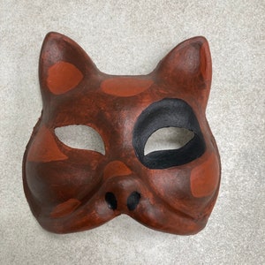 Handmade Mask Persian Cat Mask White Cat Mask Hand Cut Rubber