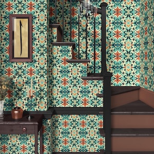Islamic Geometric Tile Wallpaper – Moroccan Arabesque Wall Mural