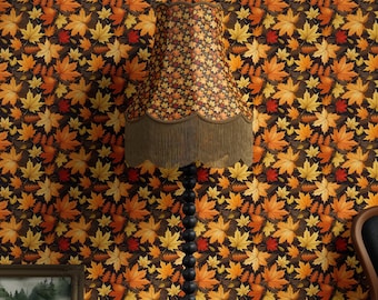 Autumn Maple Leaf Wallpaper: Floral Fall Wall Mural, Cozy Home Decor