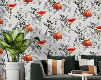 Pilz Tapete: Blumenmotive Wandtattoos - Kinderzimmer Dekor