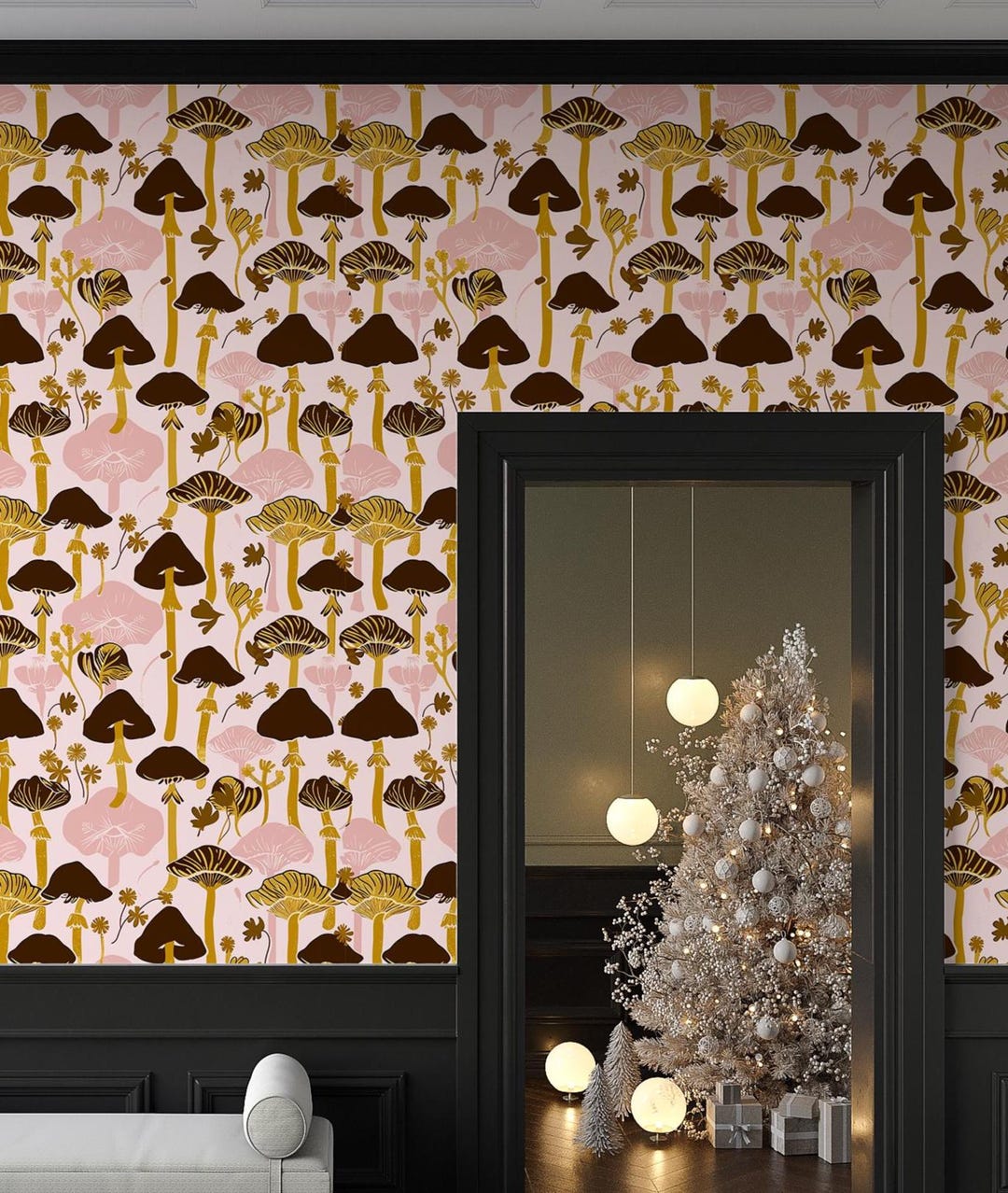Pink Mushroom Wallpaper: Whimsical Forest Fungi Wall Art - Peel & Stick ...