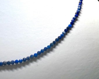 Gemstone chains, necklace, 2 mm, faceted, adjustable, lapis lazuli, lapis, garnet, spinel, high quality, handmade, elegant, jewelry