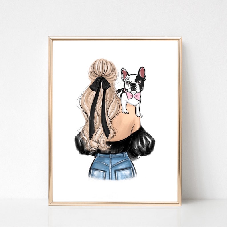 Custom Dog Mom Drawing From Photo, Digital Download Personalized Pet ...