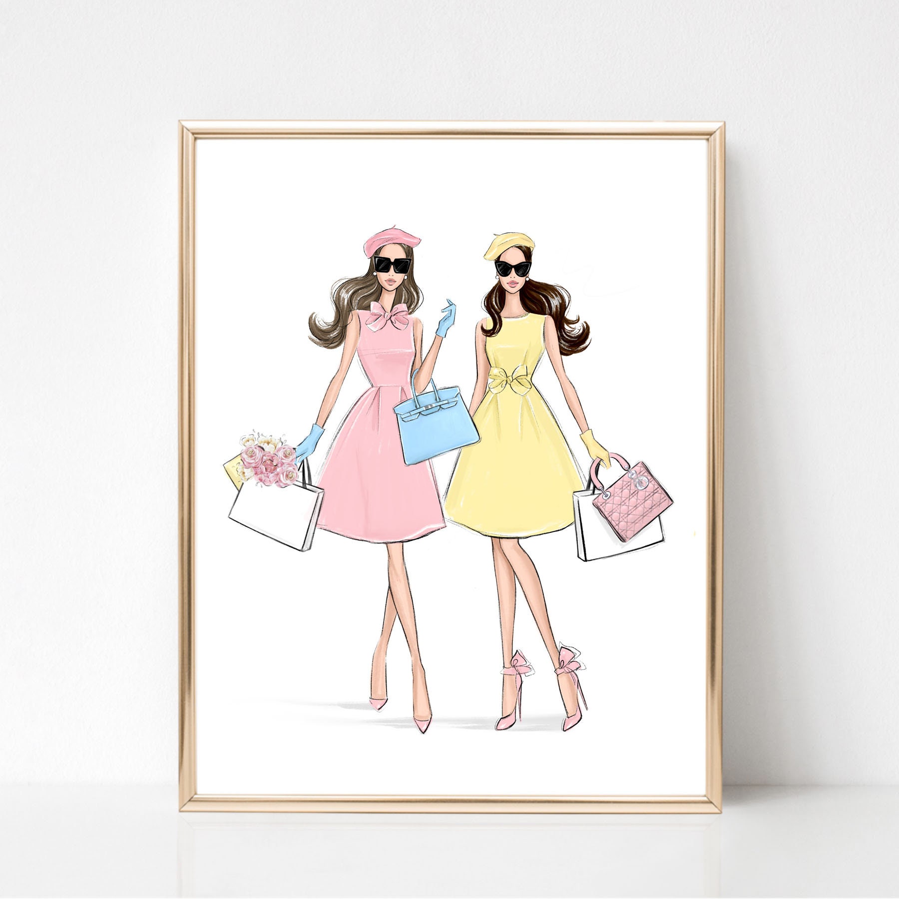 Fashion Girls Art Print Fashion Illustration, Spring Art Print, Chic ...