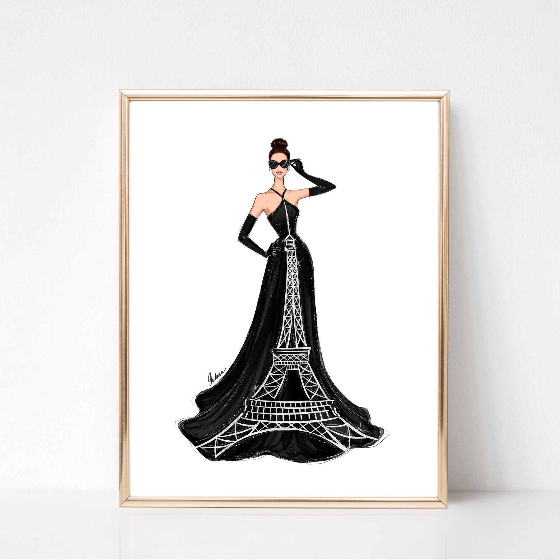 Eiffel Tower Black Dress Art Print, Paris Drawing Fashion Illustration,  Girly Fashion Sketch, Black and White Fashion Wall Art, Fashion Gift - Etsy