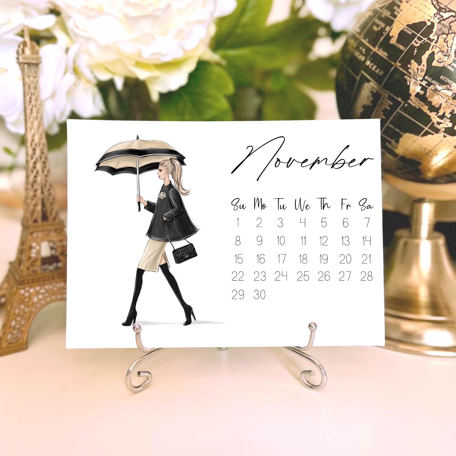 Calendrier De Bureau 2026 - Mini Calendrier De Table Floral Décoratif