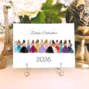 2026 Desk Calendar, Fashion Illustration Mini Calendar, Illustrated 12 month calendar, Girly desk accessories, Gift for fashion lover