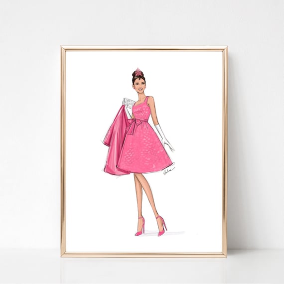 strapless open back dress 3D Flower Strapless Pink Taffeta High-Low Wedding Guest Dress Sketch, The Shown Sketch