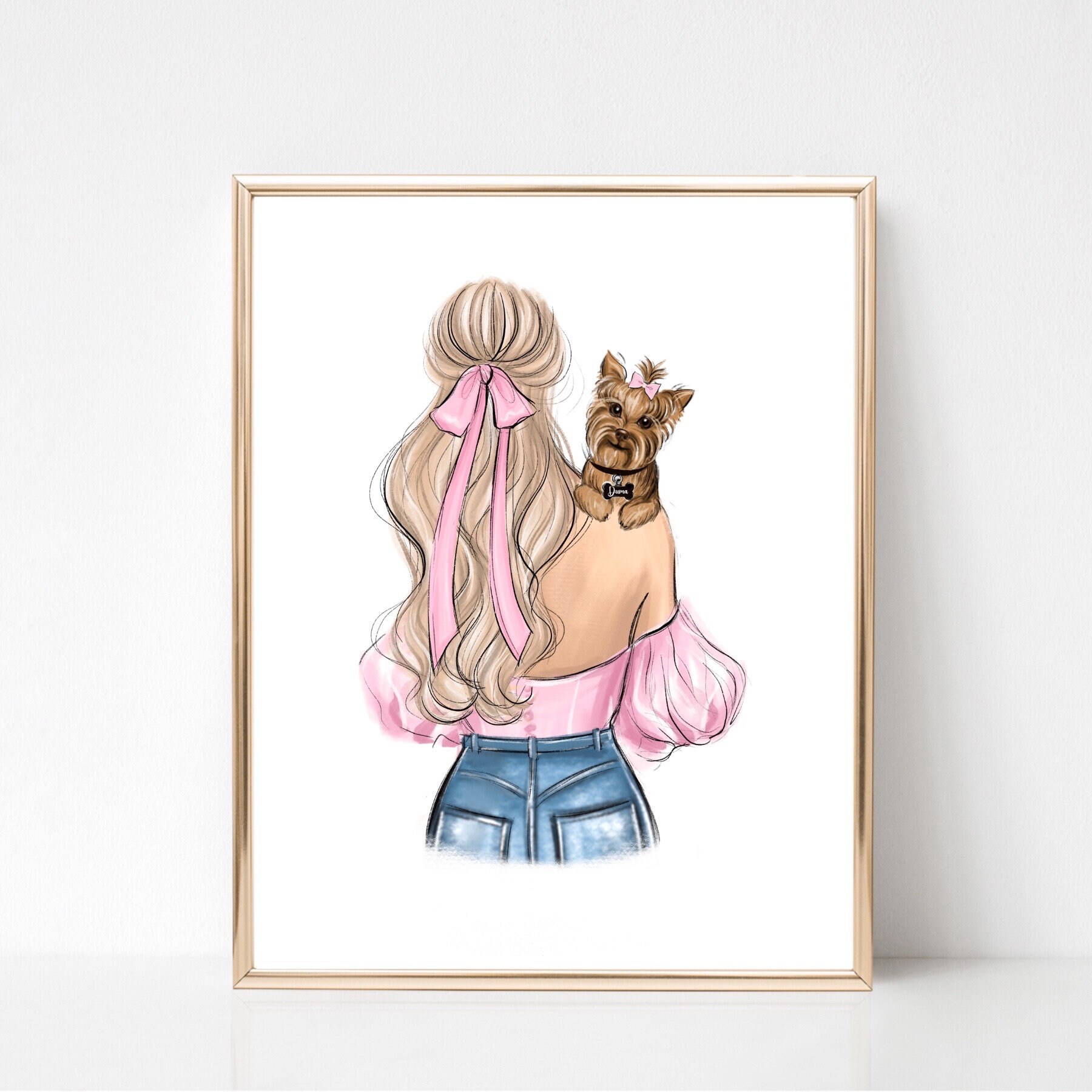 Custom Dog Mom Drawing From Photo, Personalized Pet Art Print, Custom ...