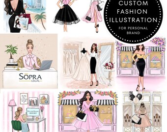 Custom Fashion Illustration: Personalized Portrait Artwork (Digital File)