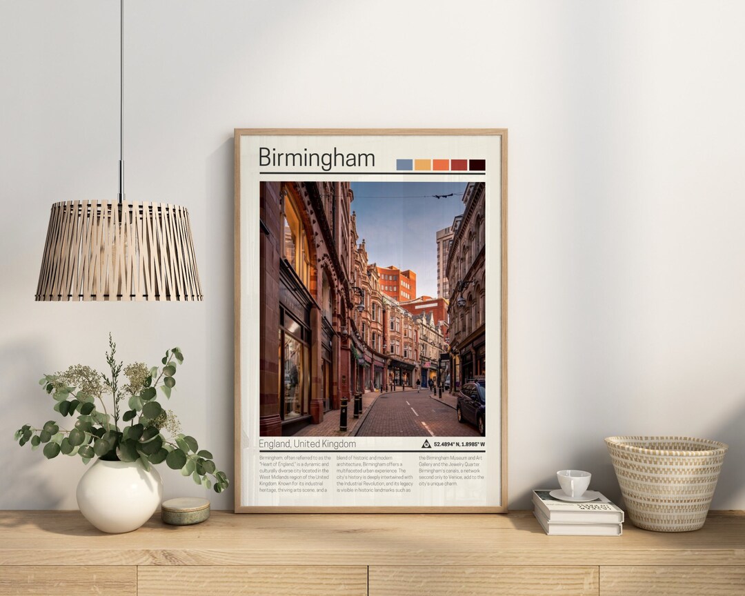 Birmingham Poster Birmingham Print Birmingham Travel Etsy