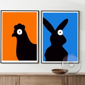 Set of 4 animals fun illustrations.