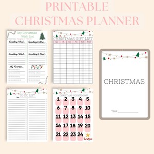 Printable Weihnachtsplaner: Organisieren, Countdown & Wunschliste | Sofortdownload | Digital | 11-seitiger weihnachtlicher Kalender zum Ausdrucken