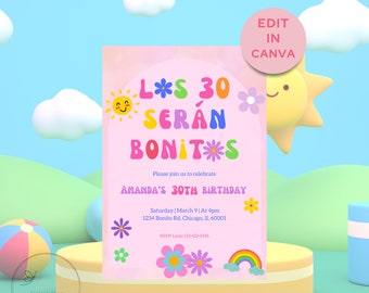 Los 30 serán Bonitos - Karol G Inspired - Mañana será bonito - 30th Birthday Invite - Bichota Invite - Instant Download - Editable Template