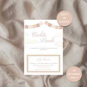 Cielito Lindo Baby Shower Invitation in Spanish - Cielito Lindo invitación para baby shower en español - Cielito Lindo Bilingual Invitation