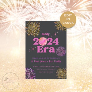 In my 2024 Era - Invitation à la fête du Nouvel An - Taylor Swift Inspired - Modèle numérique modifiable