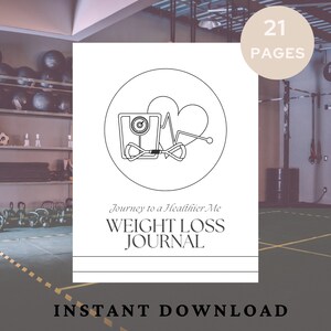 Printable Weight Loss Journal | Calorie Tracker, Meal Planner, Self-Care Workbook | Instant Download PDF