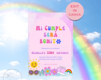 Mi Cumple Será Bonito - Karol G Inspired - Mañana será bonito - Edit Age on Invite - Bichota Invite - Instant Download - Editable Template