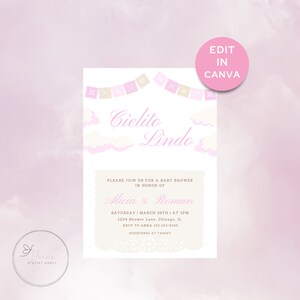 Cielito Lindo Baby Shower Invite - Cielito Lindo Invitation - Cielito Lindo Invite - Girl Shower Invite - bewerkbare sjabloon direct downloaden