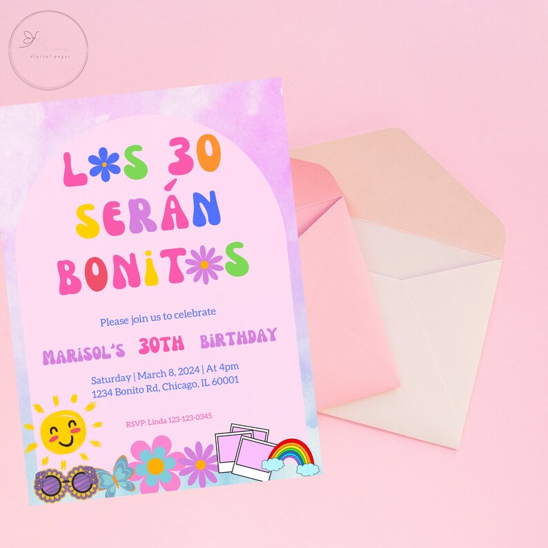 Los 30 serán Bonitos - Karol G Inspired - Mañana será bonito - 30th Birthday Invite - Bichota Invite - Instant Download - Editable Template image 8
