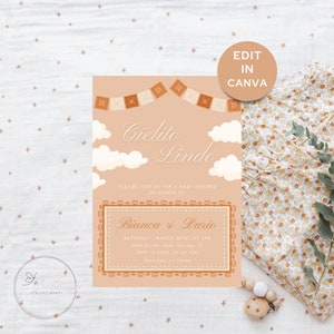 Cielito Lindo BabyShower Invite - Cielito Lindo Invitation - Talavera Browns BabyShower Invite - Neutral Baby Shower - Editable Template