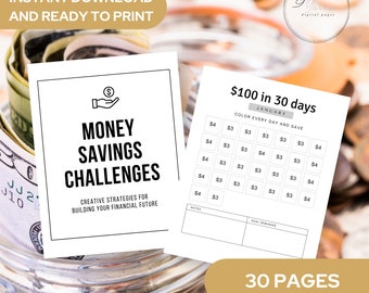 30-Page Money Saving Challenge Bundle | Printable Savings Trackers | Instant Download  | Ready to Print