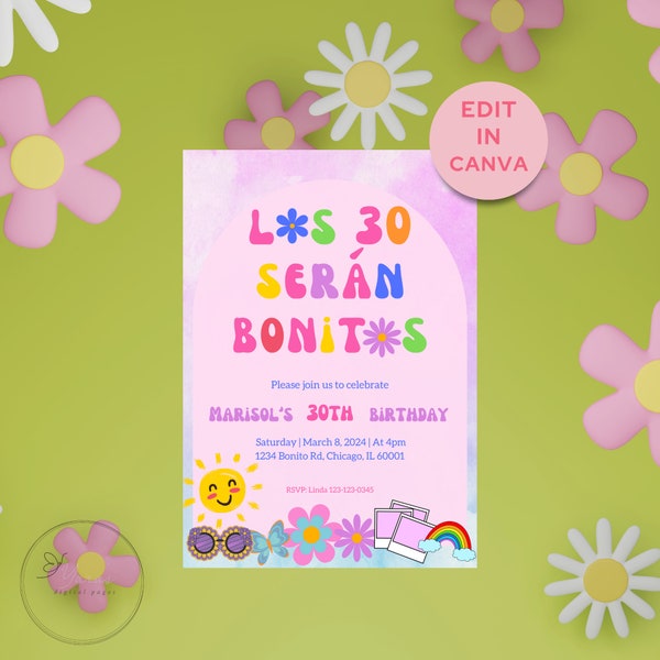 Los 30 serán bonitos - Karol G Inspired - Mañana será bonito - 30e anniversaire Invitation - Bichota Invite - téléchargement immédiat - modèle modifiable