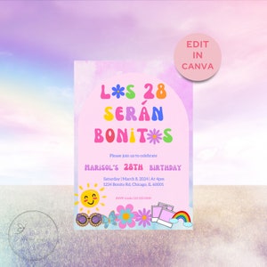 Los 28 serán Bonitos - Karol G Inspired - Mañana será bonito - 28th Birthday Invite - Bichota Invite - Download istantaneo - Modello modificabile