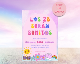 Los 28 serán Bonitos - Karol G inspiriert - Mañana será bonito - 28. Geburtstag einladen - Bichota einladen - Sofortiger Download - Bearbeitbare Vorlage