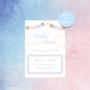 Cielito Lindo Gender Reveal Invitation - Cielito Lindo Invite - Mexican Gender Reveal Invite - Talavera Gender Reveal. Gender Reveal Invite