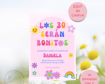 Karol G Inspired 30th Birthday Invite – Spanish Editable Template (Digital Download)