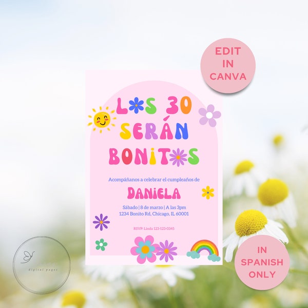 Los 30 serán Bonitos - Karol G Inspired - Mañana será bonito - 30th Birthday Invite - Spanish Invite - Instant Download - Editable Template