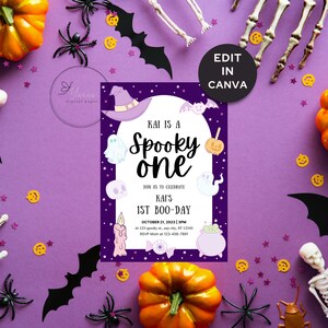 Spooky One Birthday Invitation, Halloween 1st Birthday Invite, Cute Which 1st Birthday, Spooky 1st Birthday, A Spooky One Birthday Invite
