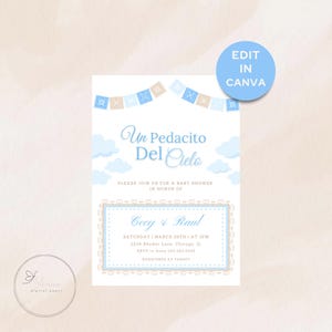 Invito per baby shower Un Pedacito Del Cielo - Invito per baby shower Papel Picado - Invito ispirato a Cielito Lindo - Invito per baby shower