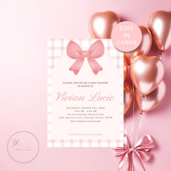 Plantilla De Invitación Para Baby Shower Con Mono De Pajarita