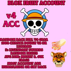 Blox Fruit: Random Race V4 Gear 1 : Max Lv, God Human , CDK, Account, ETC