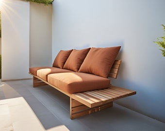 DIY Outdoor Bench with Backrest Plans (PDF)