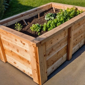 DIY Outdoor Cedar planter Box build plan, Woodworking plans, Raised planter box, Planter Bed, Outdoor Furniture Instant Download