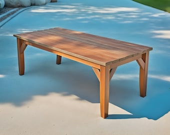 DIYファームピクニックテーブルの設計図：屋外ガーデン家具（デジタルダウンロード）