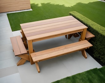 Plan stołu piknikowego DIY, meble ogrodowe (do pobrania w wersji cyfrowej)