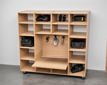 DIY Garage Shelves with 48" Workbench PDF Plans