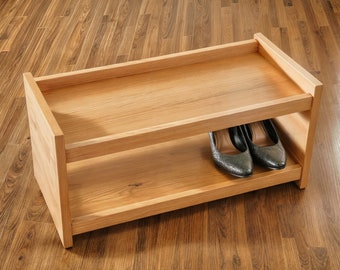DIY Wooden Shoe Rack Build Plans: Entryway Organizer (PDF)